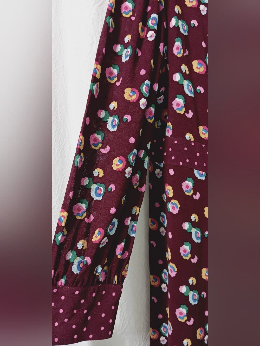BODEN Women's Floral Burgundy Button-Front Dress Size 12 - Picture 7 of 16